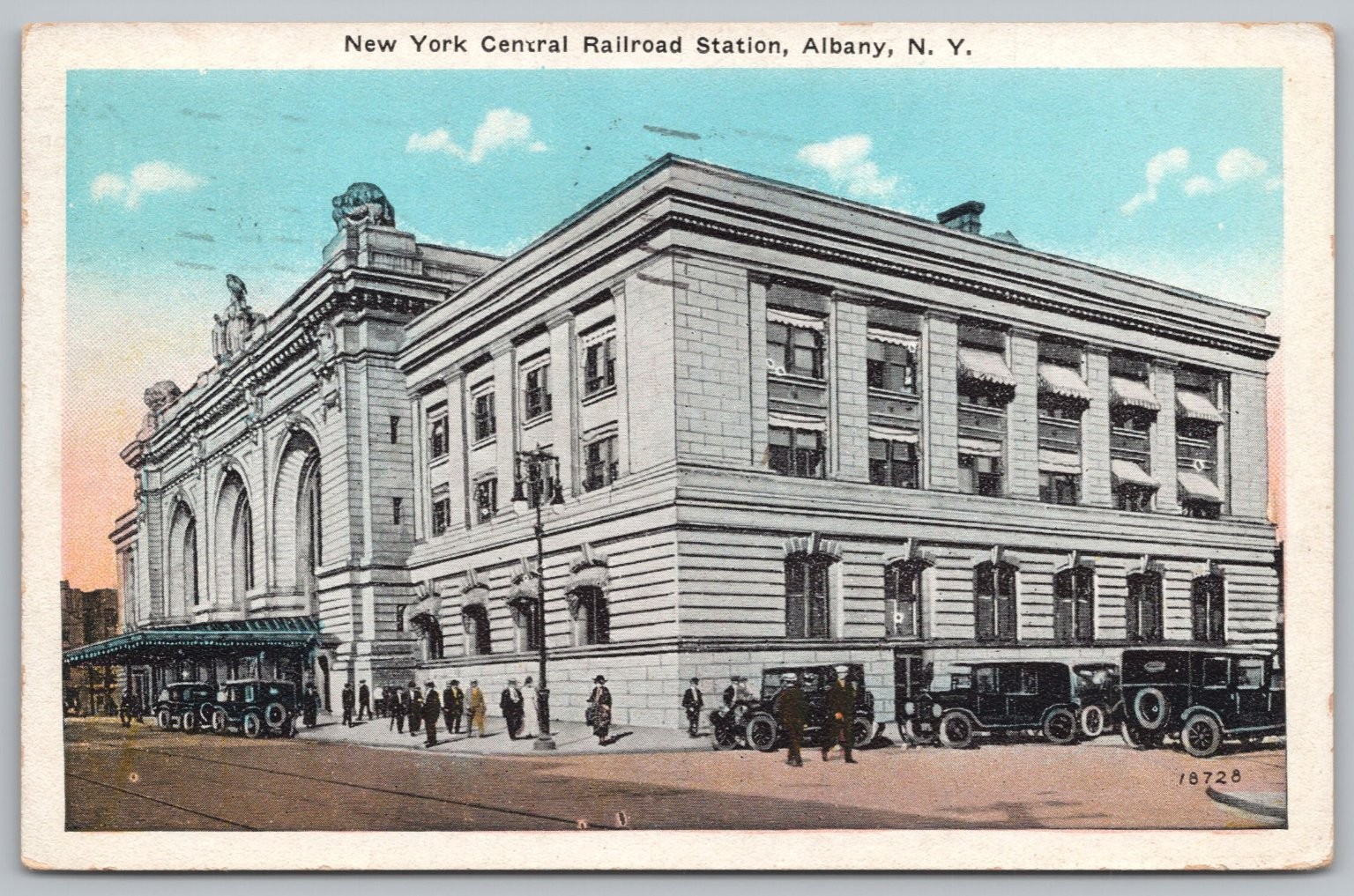 Albany New York Central Railroad Station 1931 Postcard Union News Co. Buffalo