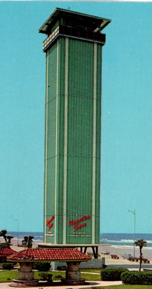 Vintage Chrome Observation Tower Bandshell Boardwalk Daytona Beach Florida FL