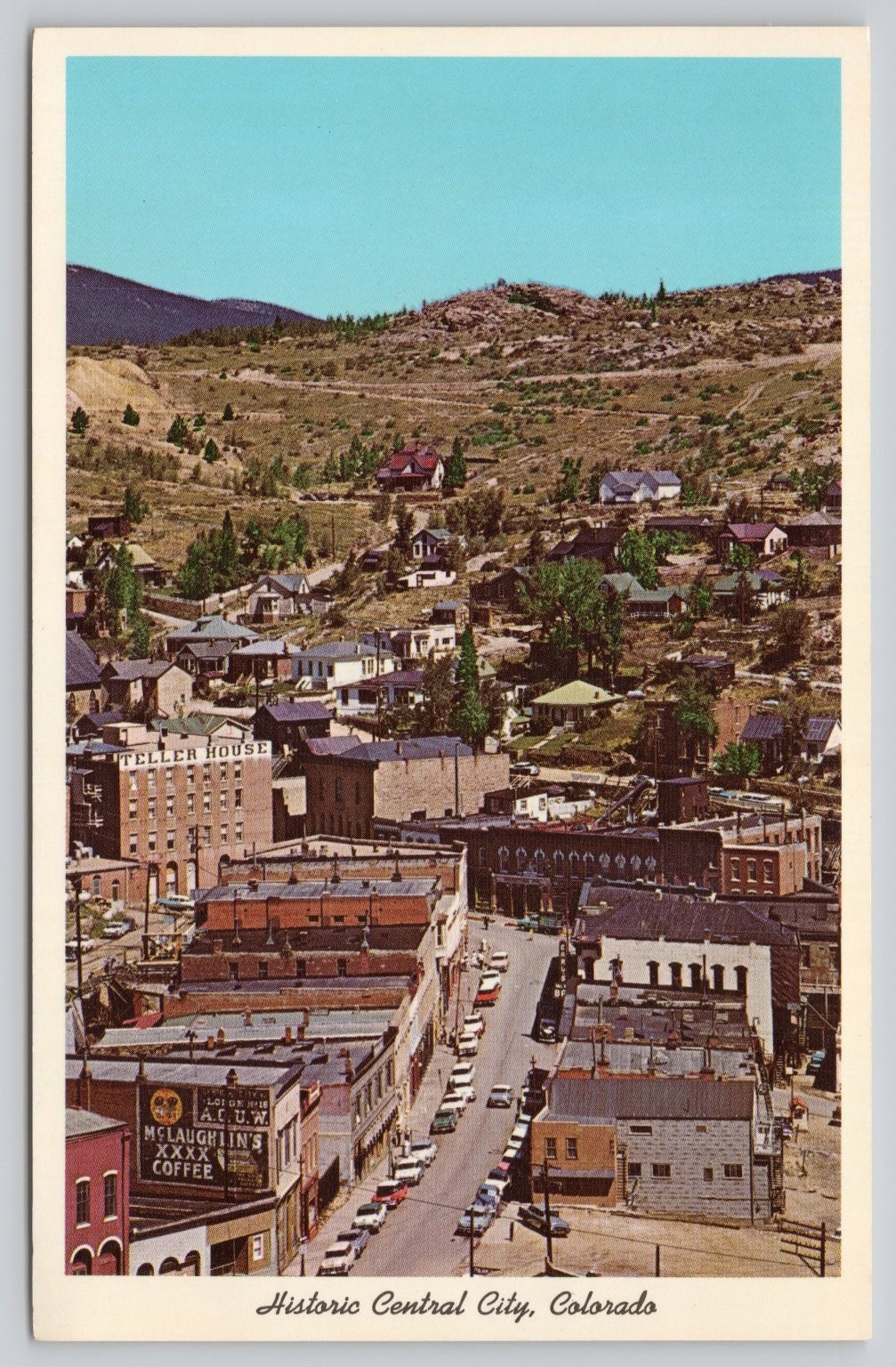 Vintage Postcard Historic Central City Colorado Main Street Teller House Unused