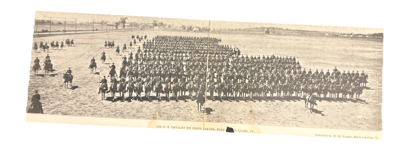 15th US Calvary on dress Parade at Fort Ethan Allen Vermont Postcard