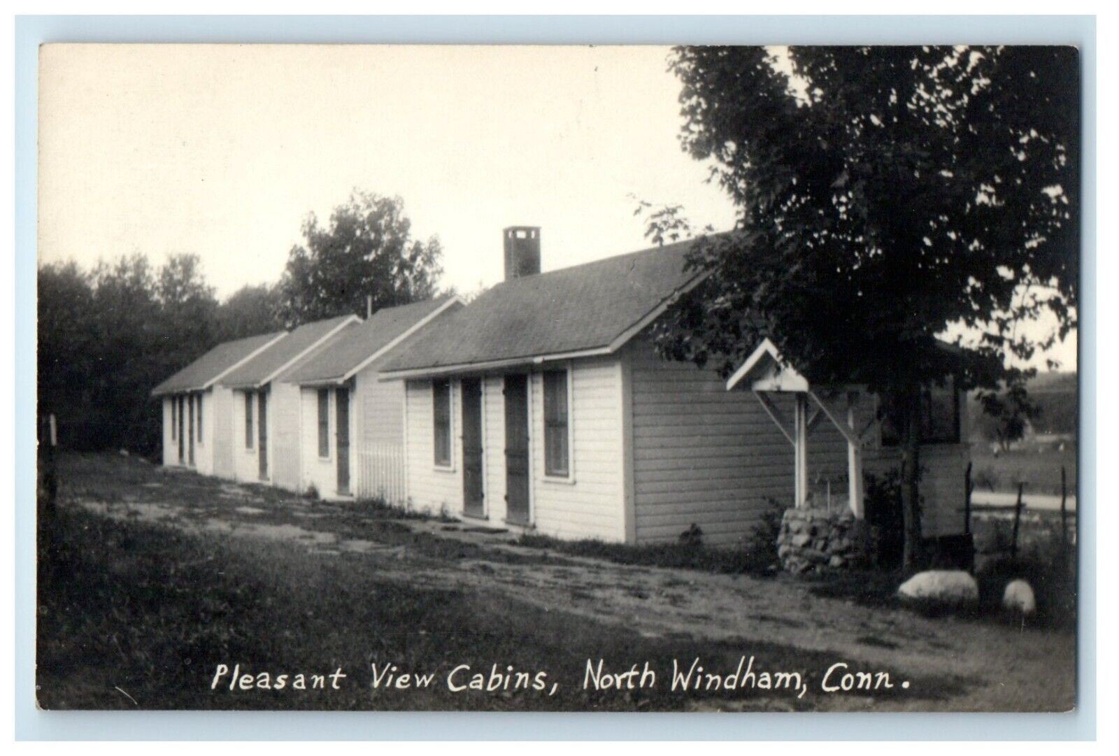 c1930’s Pleasant View Cabins North Windham Connecticut CT RPPC Photo Postcard