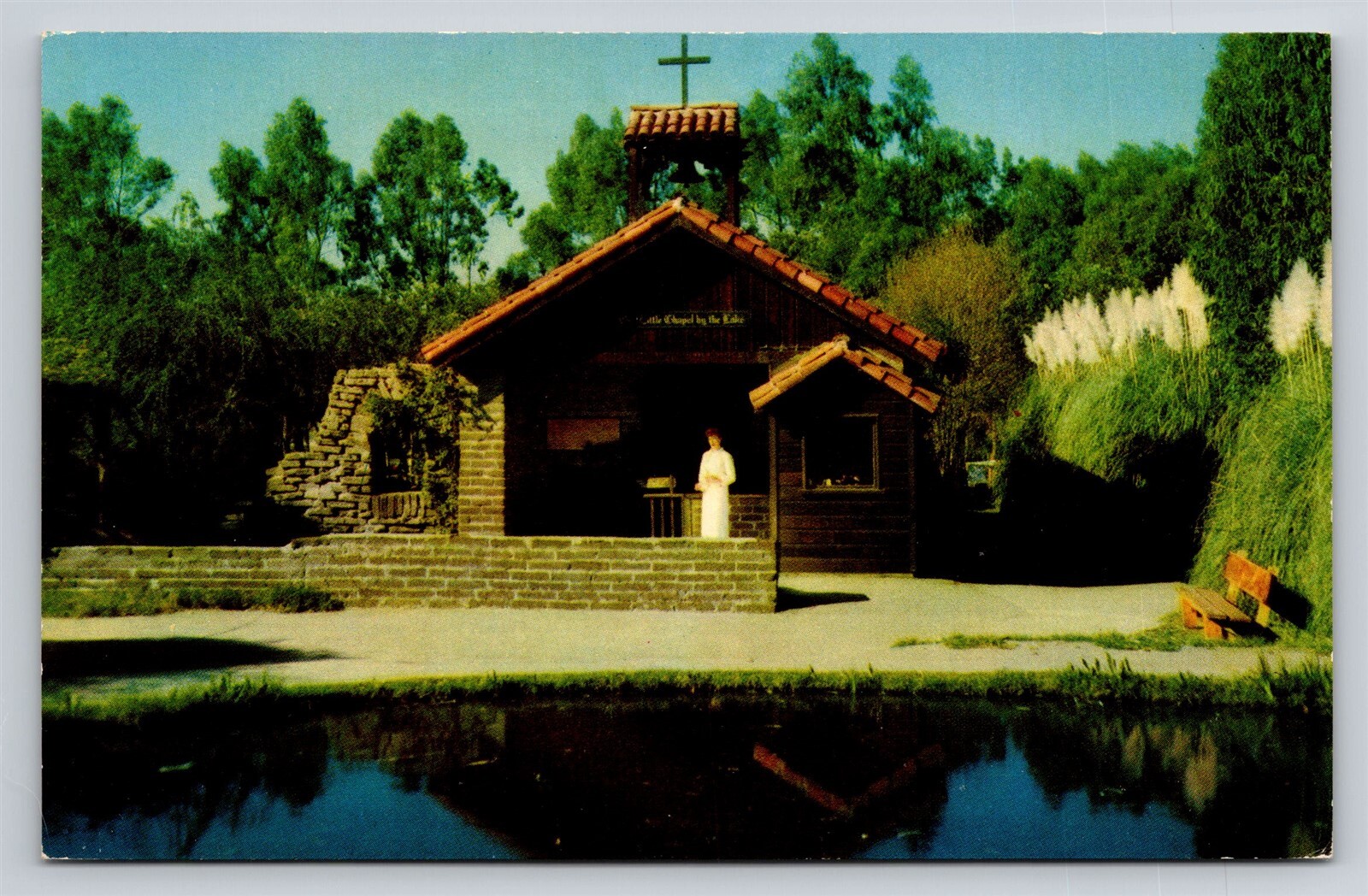 Little Chapel by the Lake Knott’s Berry Farm Buena Park CA Vintage Postcard View