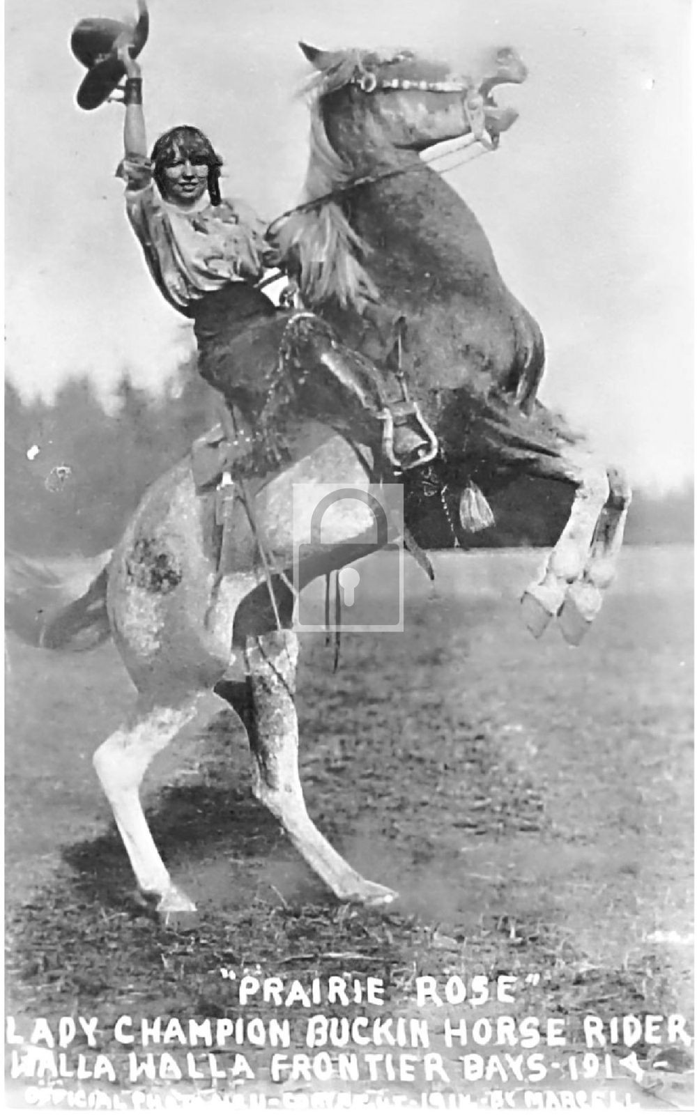 Horse Rodeo Cowgirl Prairie Rose Walla Walla Washington WA – Reprint