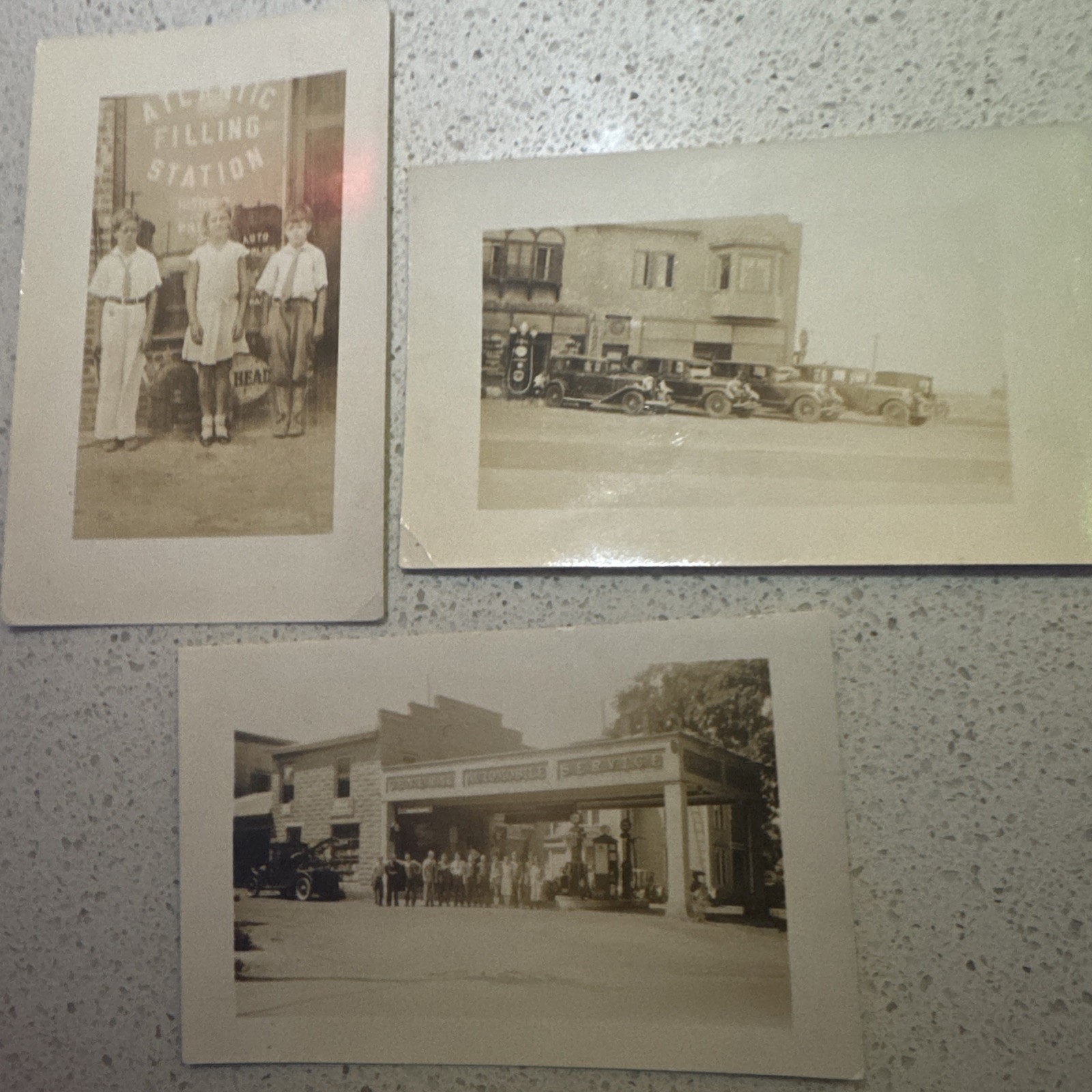 K41/ Pennsylvania? Postcard Set Of 3 c30 Atlantic Gas Station Auto Garage 611
