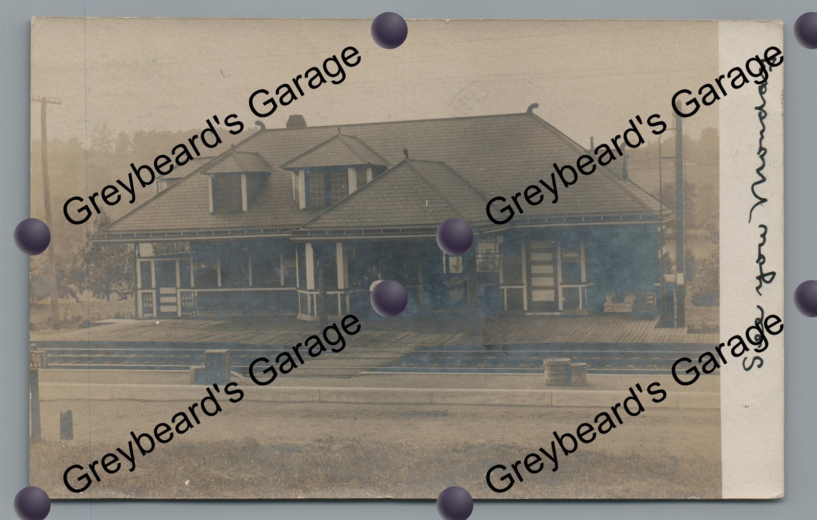 RPPC Railroad Train Station MEADOWBROOK PA Montgomery County Real Photo Postcard