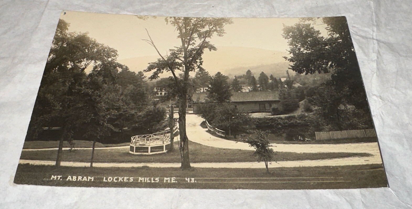 MT Abram Lockes Mills Maine Railroad Station RPPC Real Photo Postcard!