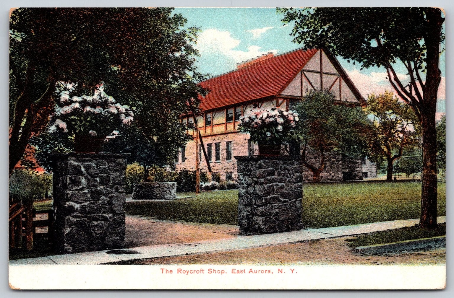 Roycroft Shop East Aurora NY Postcard Leipzig Dresden Arts & Crafts AA944
