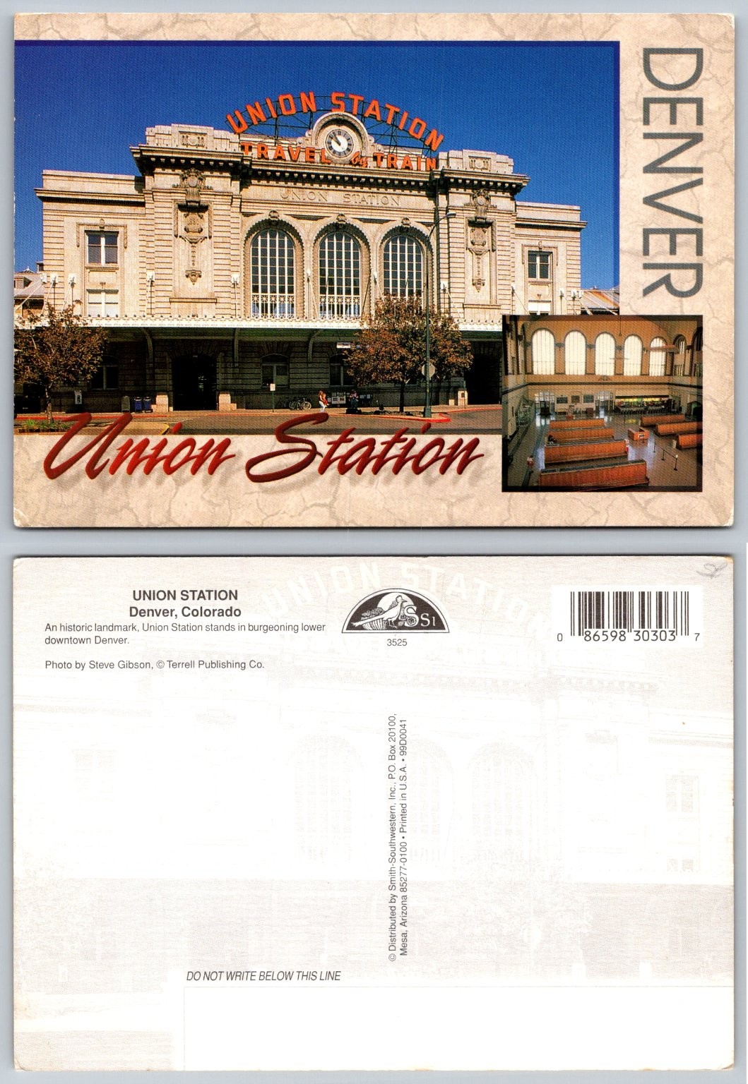 Denver Colorado Union Station Postcard, Historic Landmark, Train Travel