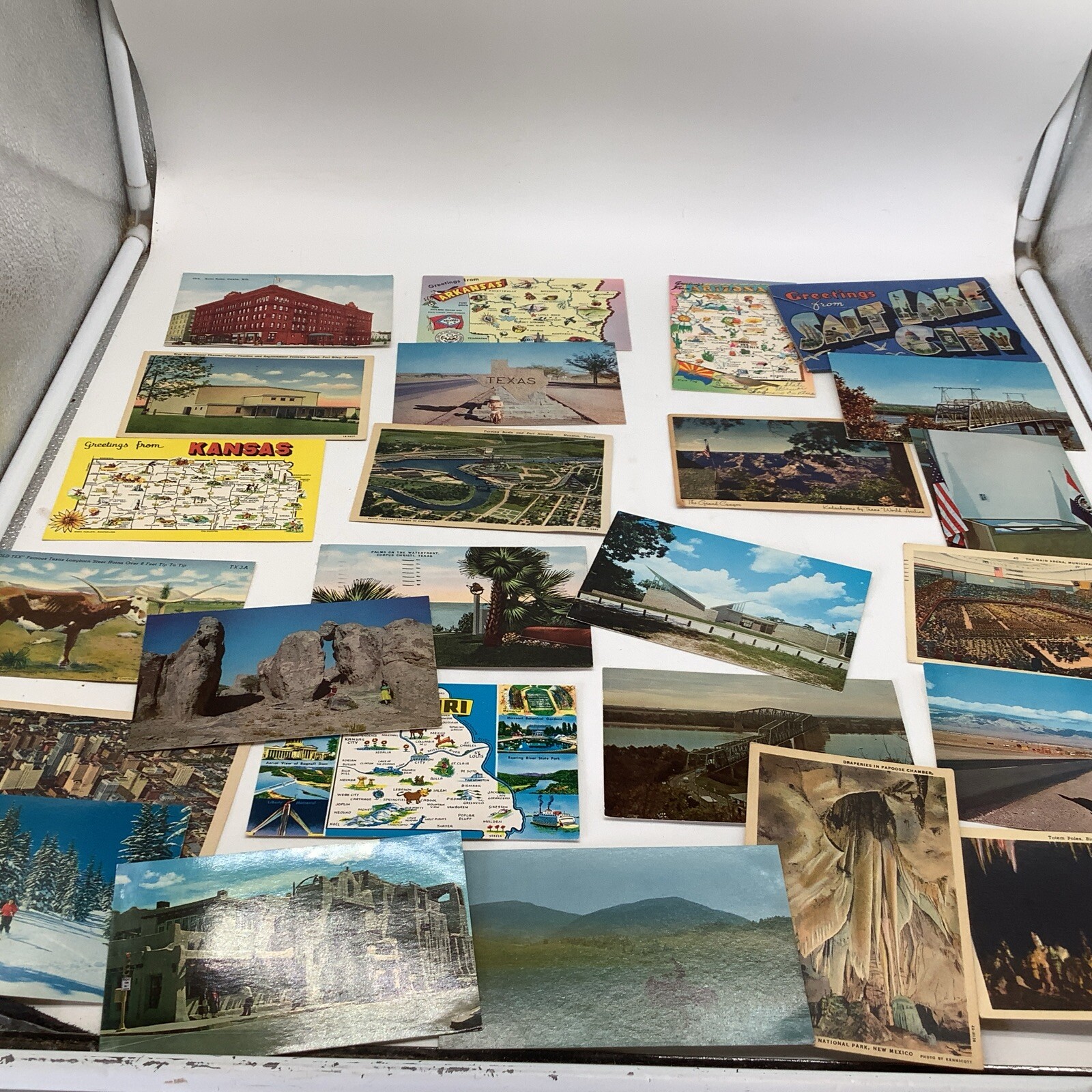 24 USA Postcards National Parks Iowa Colorado Dells MN 1910-1960 Most Unused