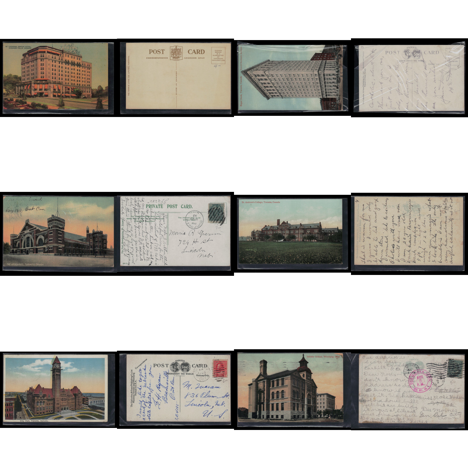 Vintage Lot of 50 Canada Postcards, Pre-Linen Old Antique Mixed Cards H