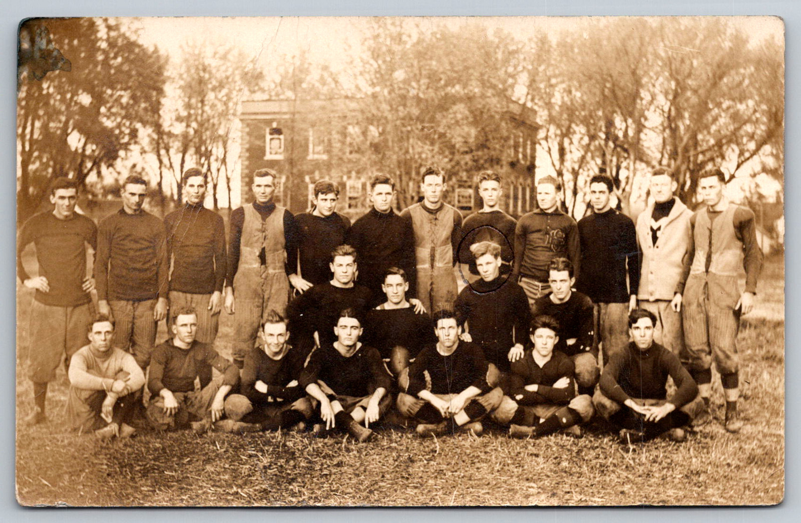 c1910s RPPC Simpson College Football Team Iowa Real Photo Jesse Halden test