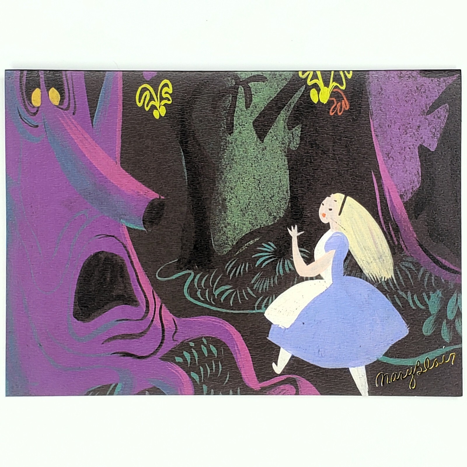 Alice in Wonderland Notecard Art by Mary Blair Disney Trees Forest Woods Grass