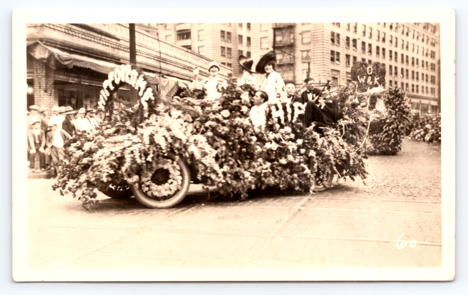 1920 Portland Rose Festival Grand Floral Parade Hippodrome Band OR BB RPPC Photo