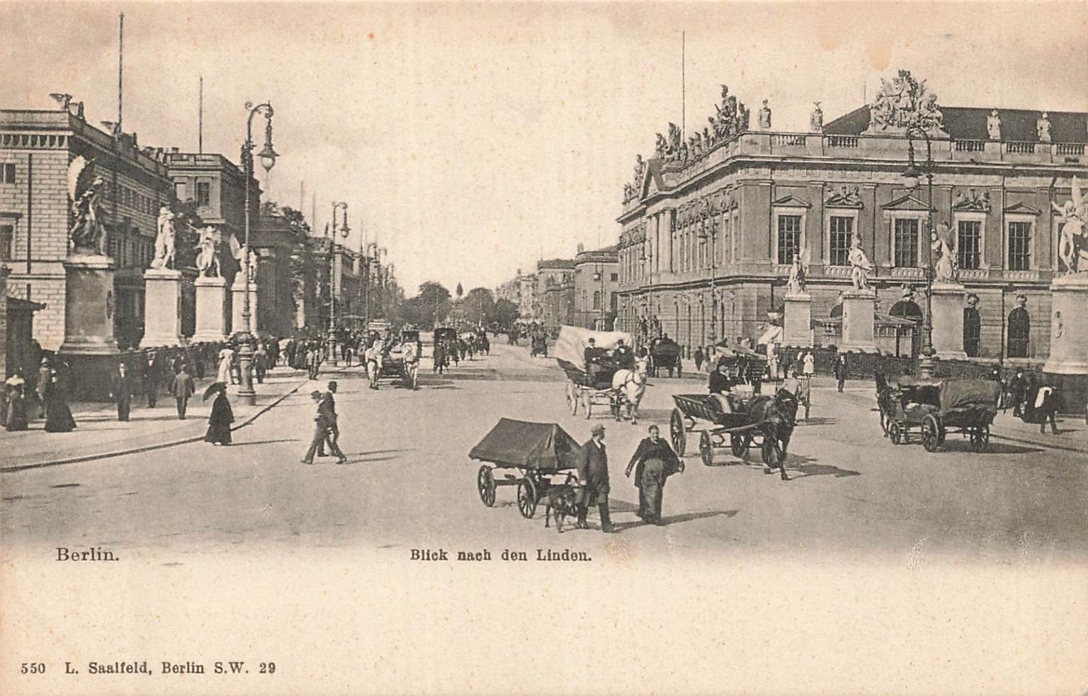 Vintage Berlin Postcard L. Saalfeld – Unter den Linden Street Scene c. 1900s