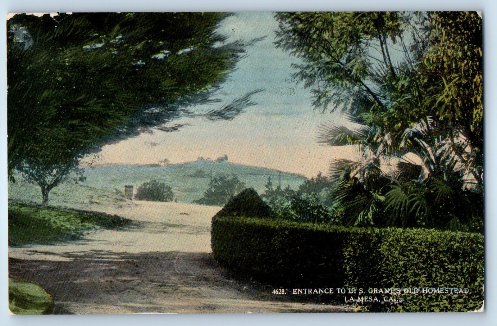 1926 La Mesa California CA Postcard Entrance US Grants Old Homestead Scenic View