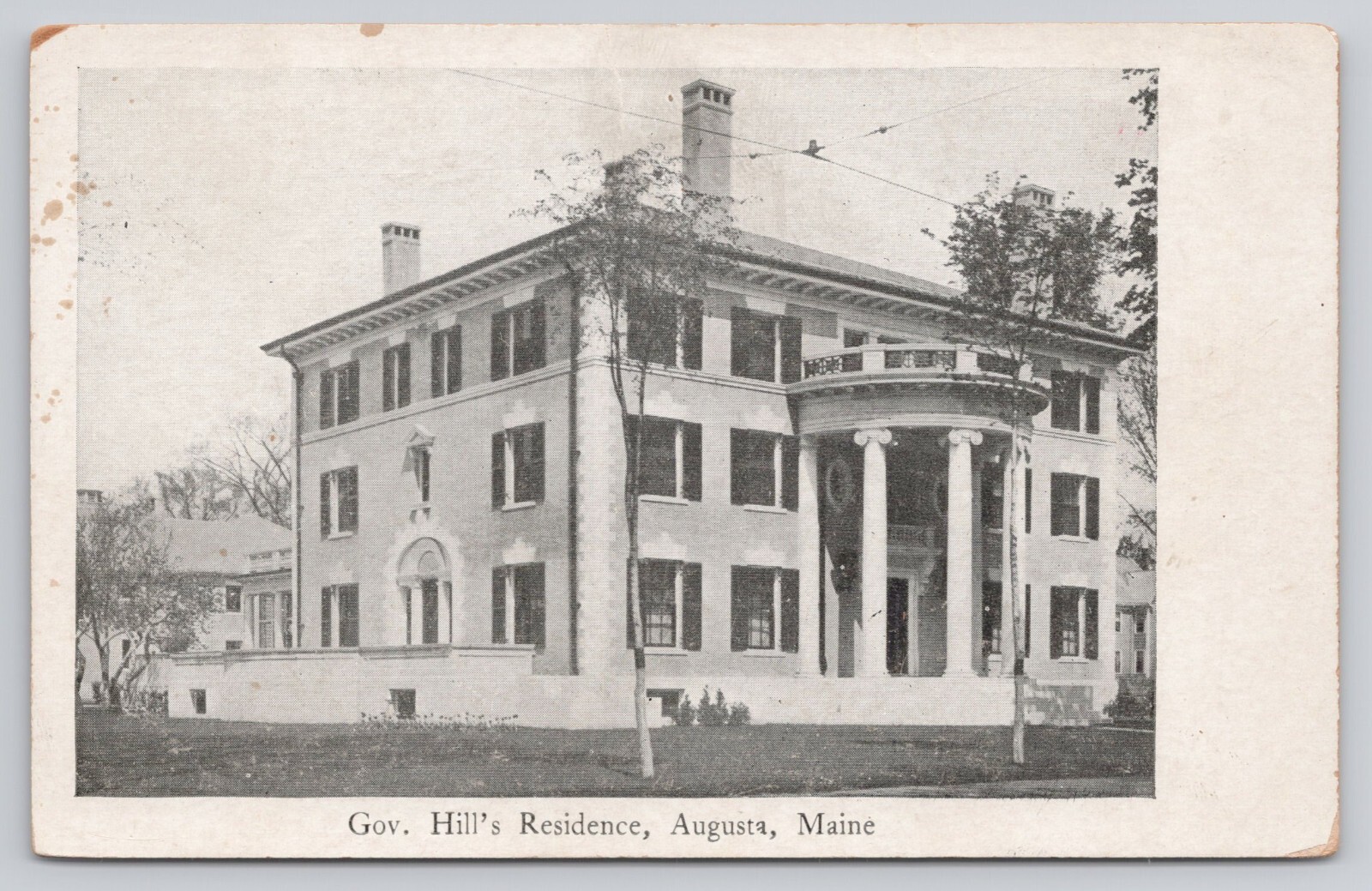 Governor John Fremont Hill’s Residence Augusta Maine ME c1905 Postcard