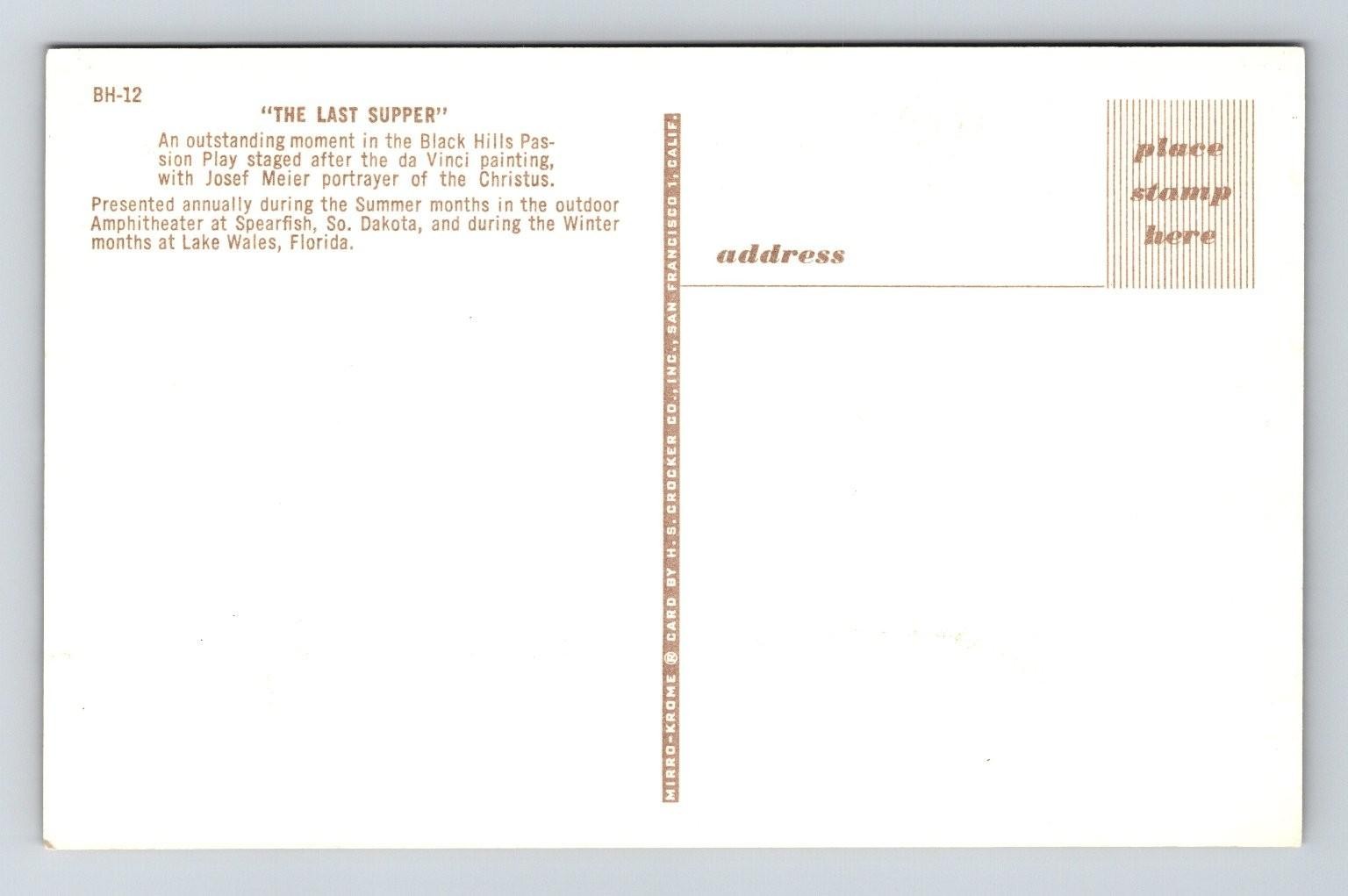 Original Black Hills Passion Play The Last Supper Postcard BH-12