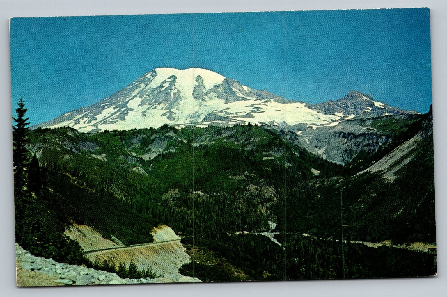 Mount Rainier WA Stevens Canyon Road Postcard 1960s Smith-Western Co.