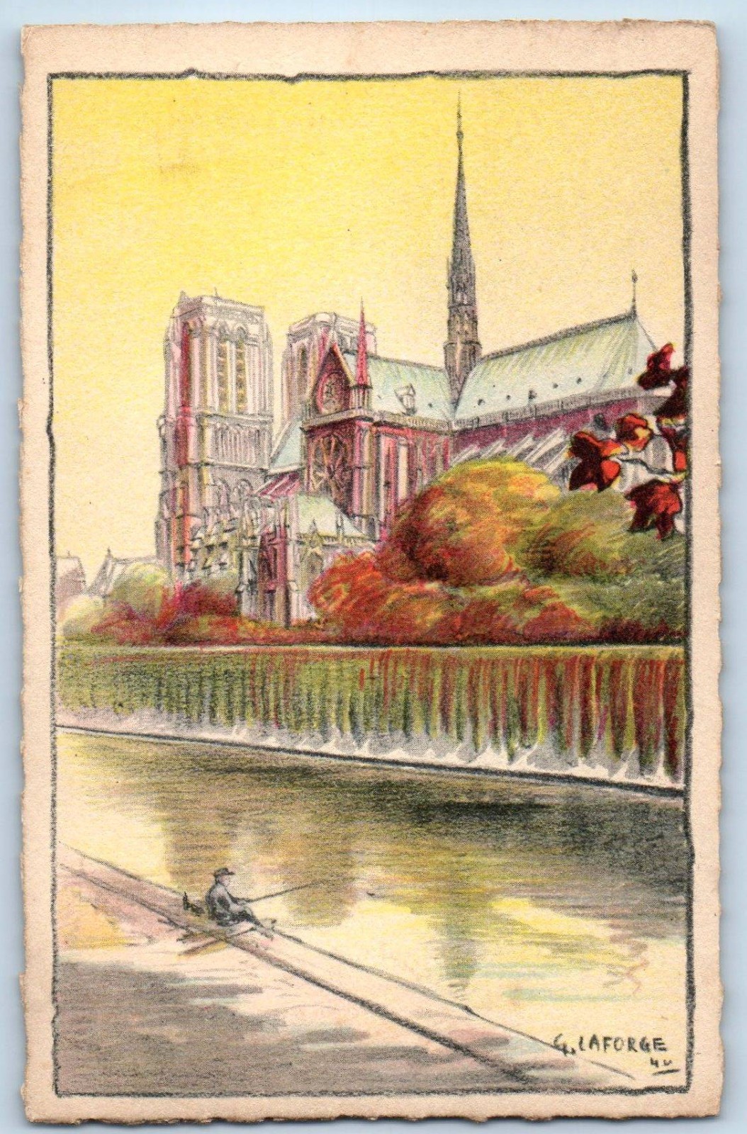 Paris Île-de-France France Postcard G. Laforge Notre Dame Art c1920’s Antique