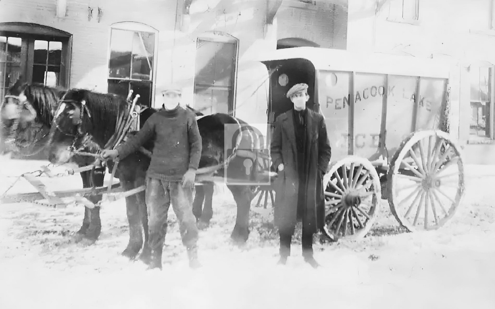 Horse Drawn Ice Delivery Wagon Penacook Lake New Hampshire NH – Reprint