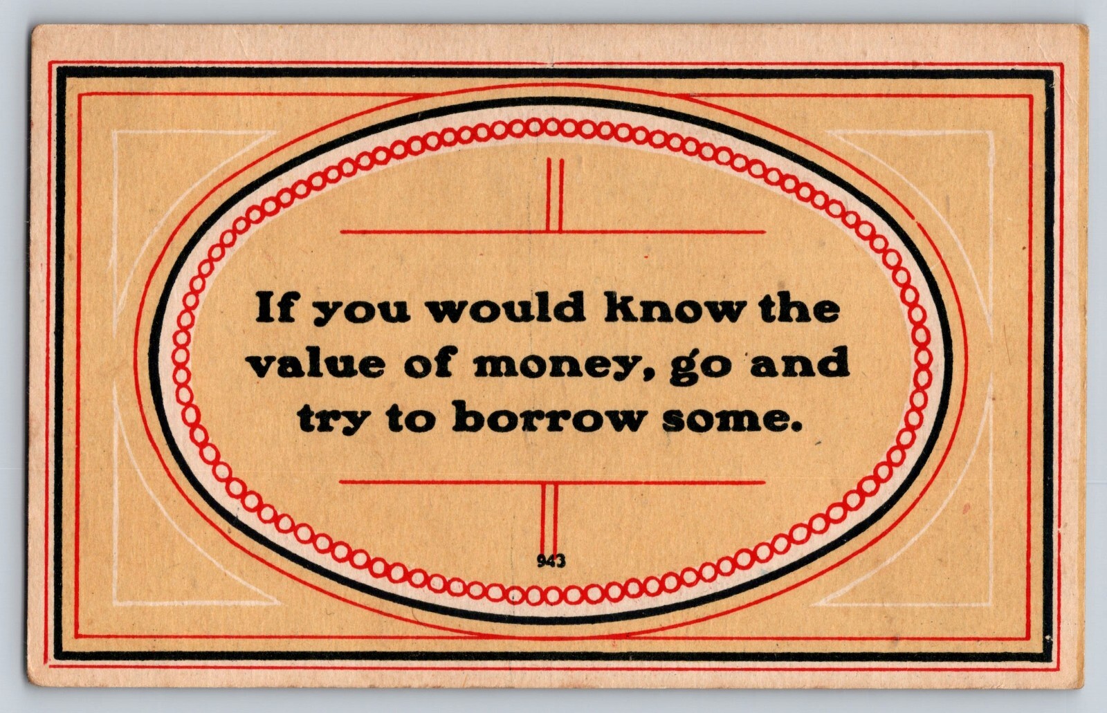 Postcard – Value of Money Postcard