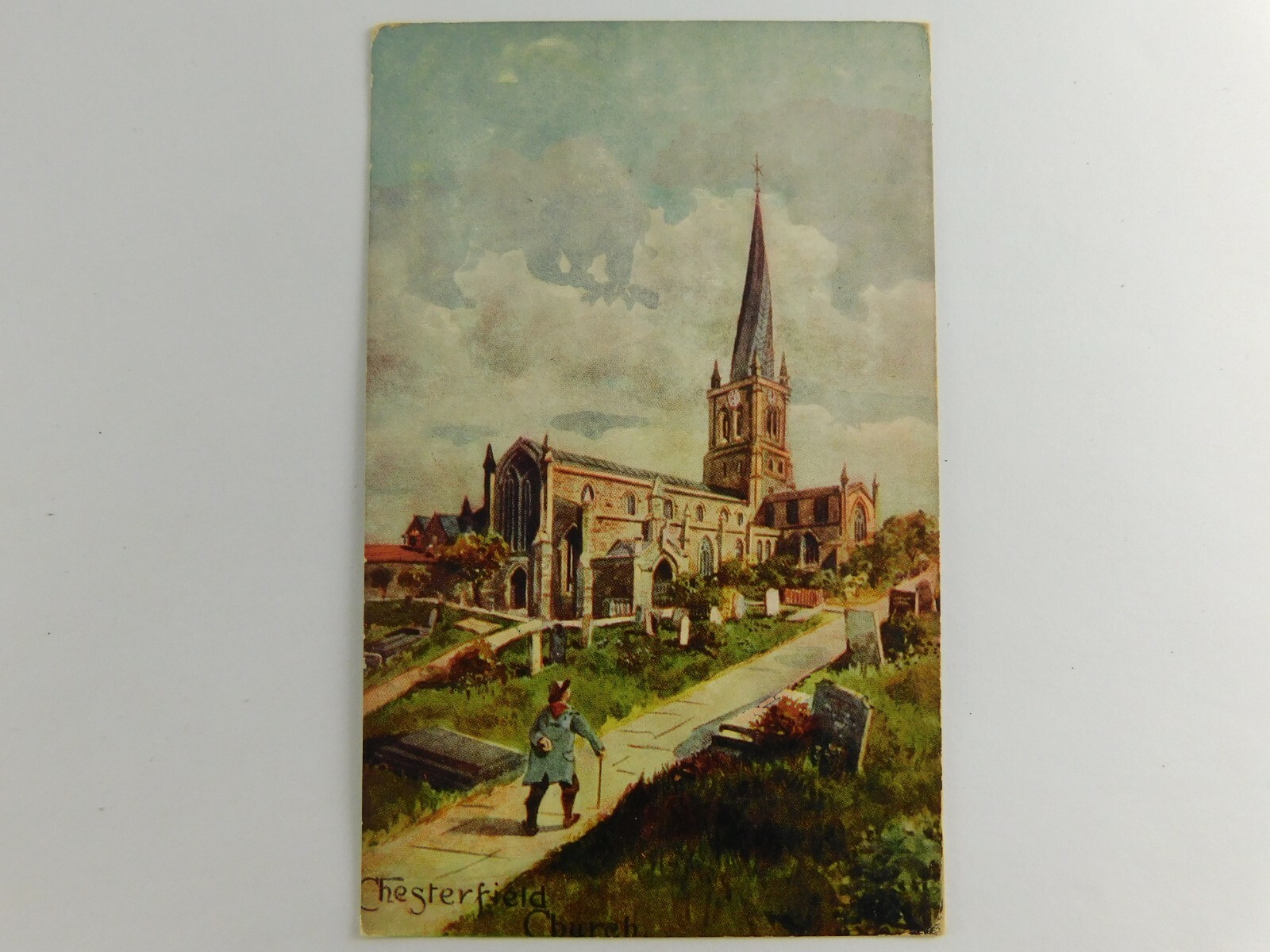 Chesterfield Church Painting Posted Divided Back Vintage Postcard