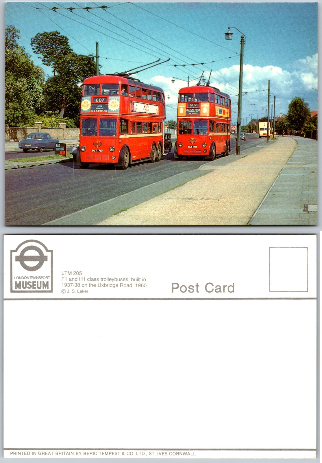Continental London Transport Museum Trolleybuses Postcard
