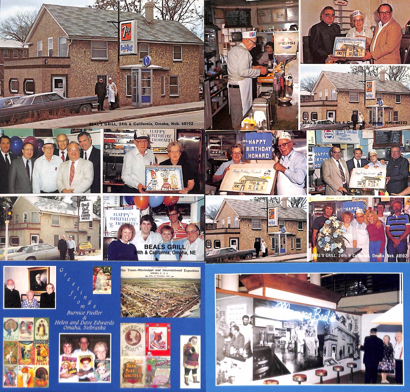 6 Different Postcards Beal’s Grill 24th & California Omaha Nebraska NE Greetings