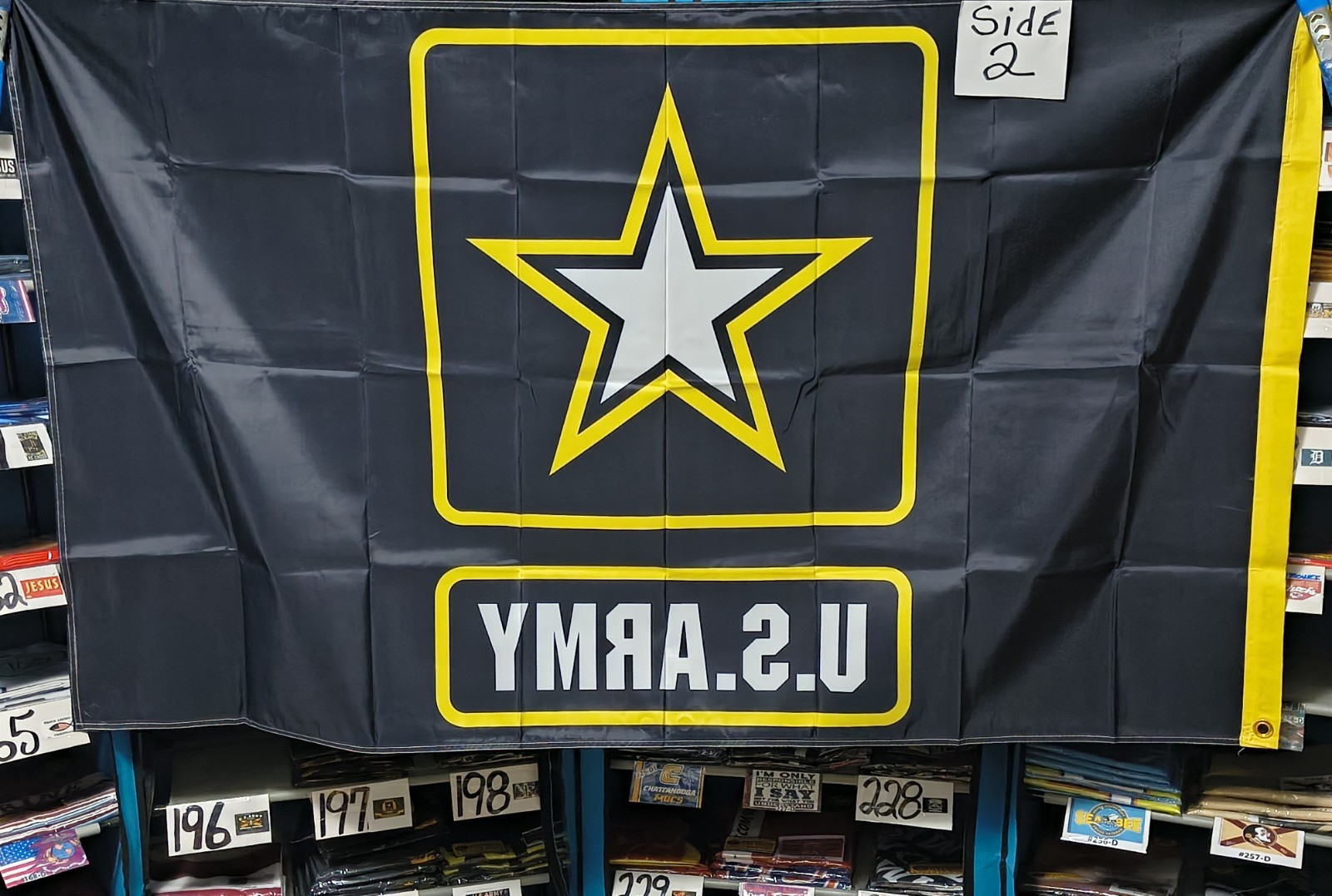 A 265-4D United States Army Black Background 2 Sided Star Military 3×5 Flag