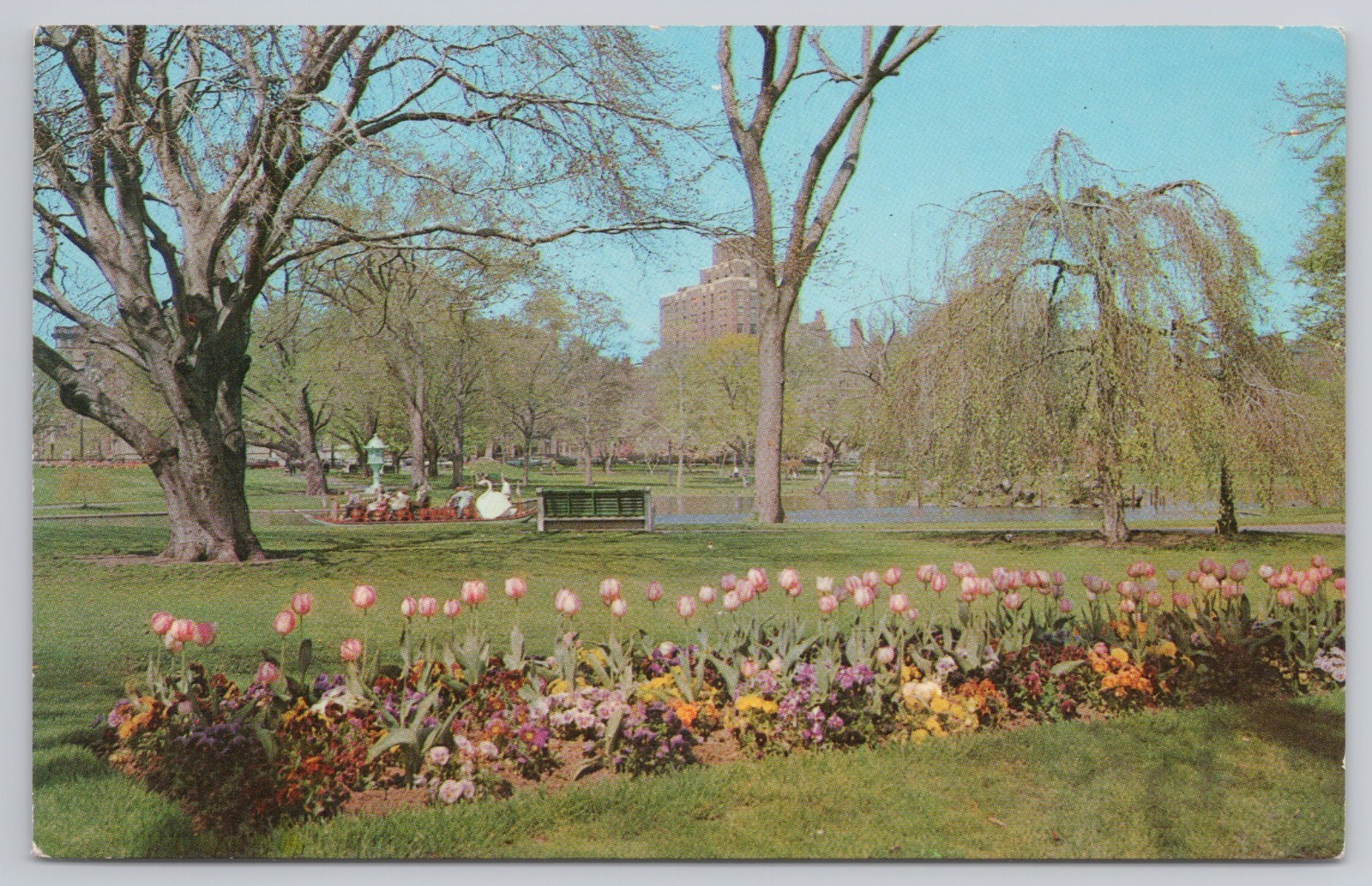 Postcard Public Gardens Boston Mass c1971 Ritz-Carlton Hotel