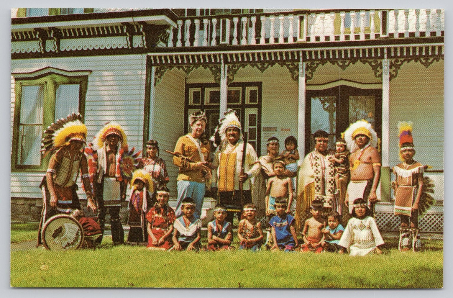 Buffalo Bill Ranch North Platte NE Postcard – Chief Henry Whitecalf & Family