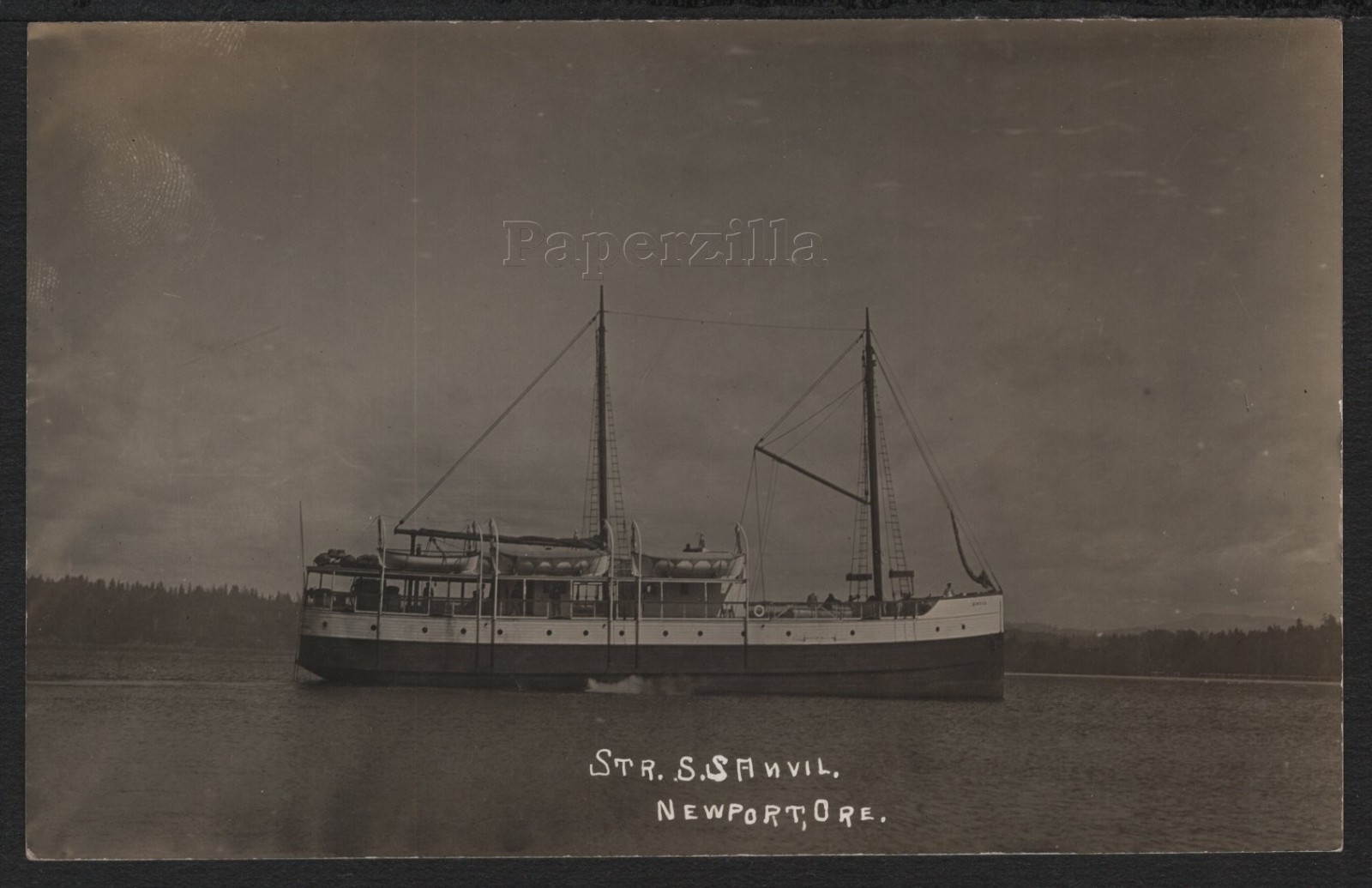 OR Newport SHARP RPPC c.1908 STEAMER ANVIL in YAQUINA BAY Shipwreck 1910 Nehalem