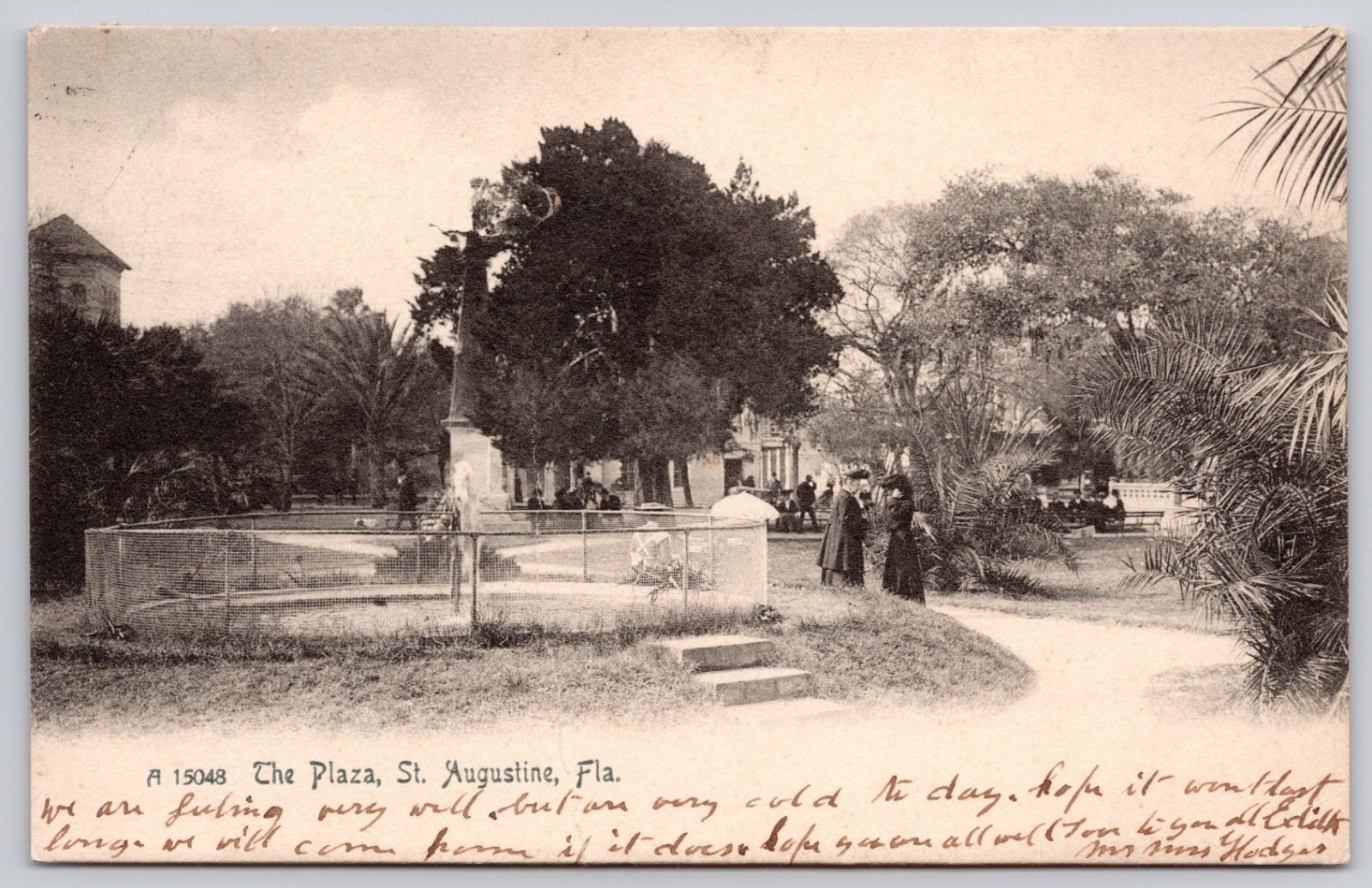 St. Augustine Florida FL The Plaza Park Downtown Rotograph Co Postcard c1900s