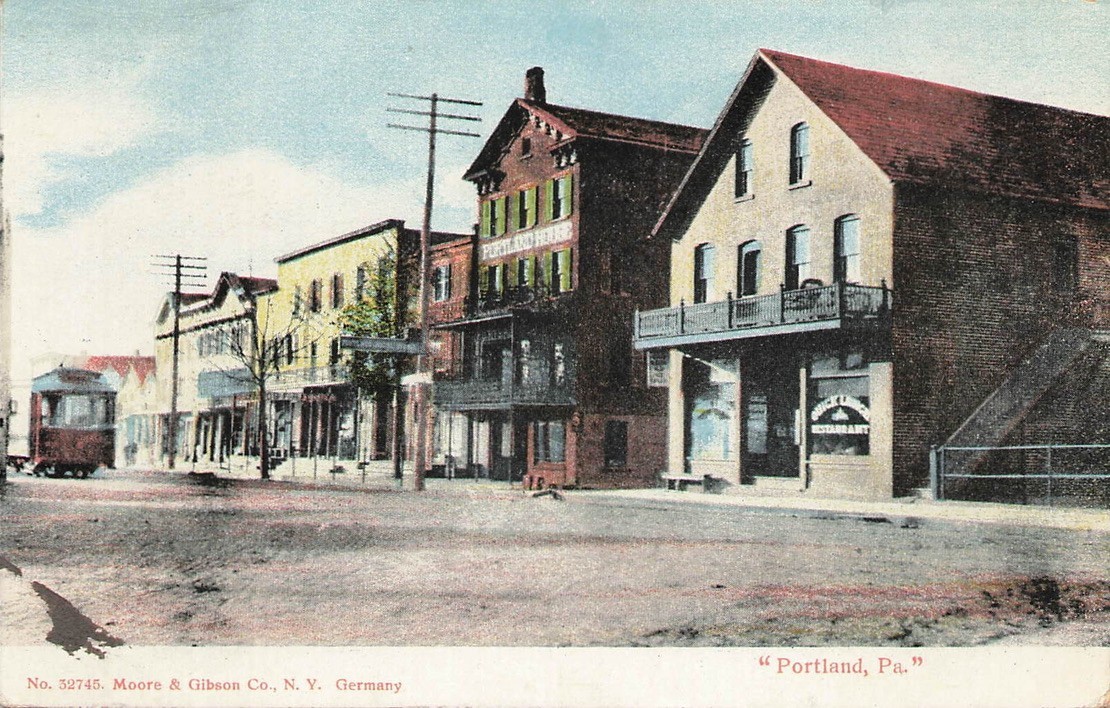 1907-1915 Street Scene Portland, Pennsylvania PA