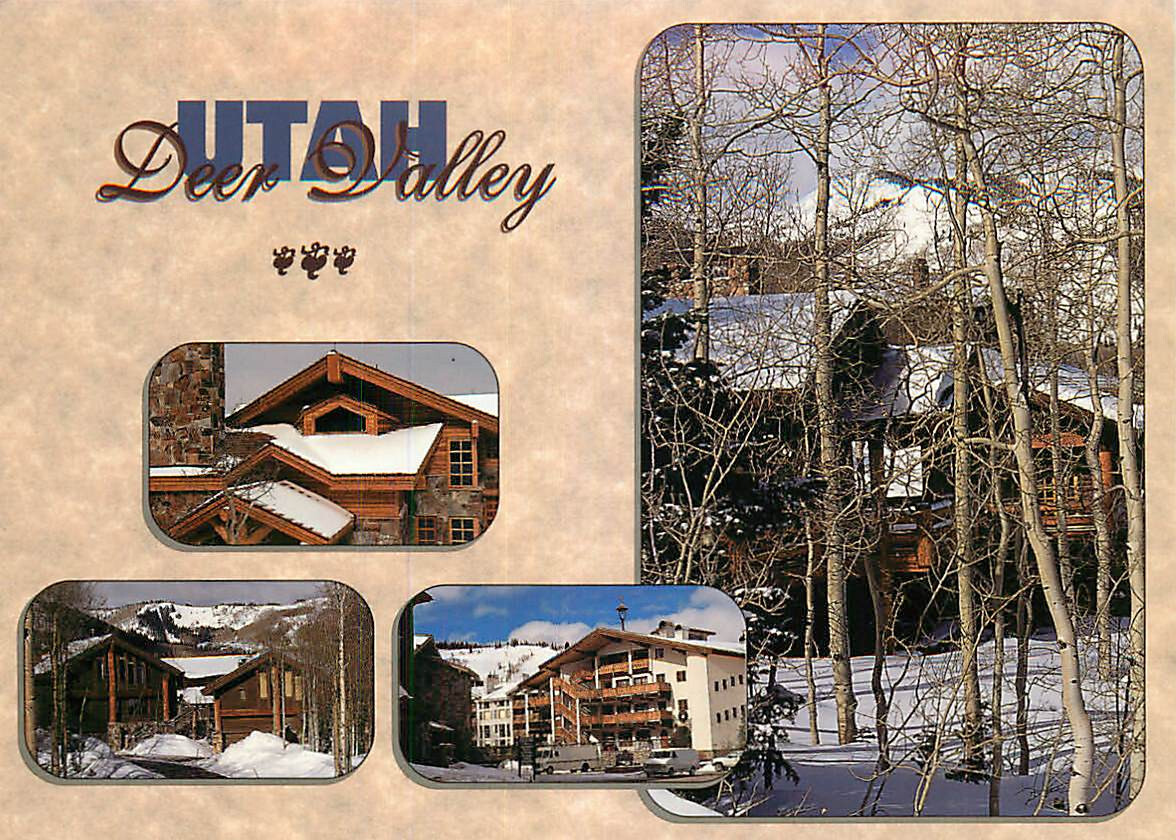 Postcard 4 Views of Deer Valley Ski Resort in Park City Utah, UT