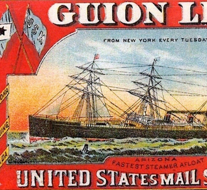 Vintage Postcard Reprint Guion Line United States Mail Steamer Arizona Steamers