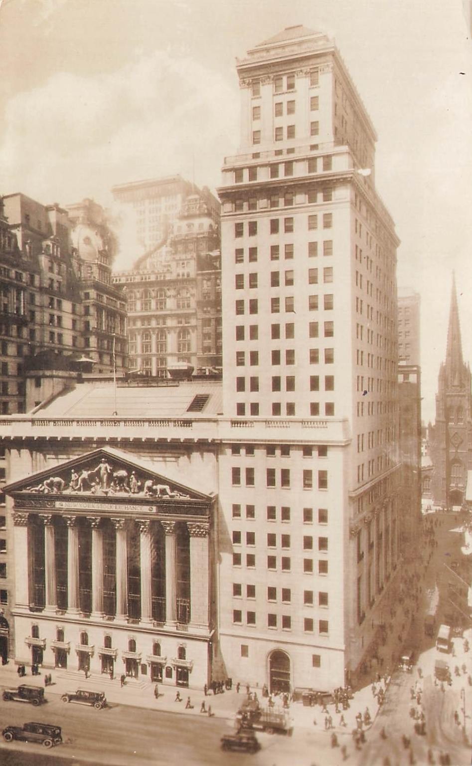 New York Stock Exchange Wall Street Building NYC Vintage Postcard