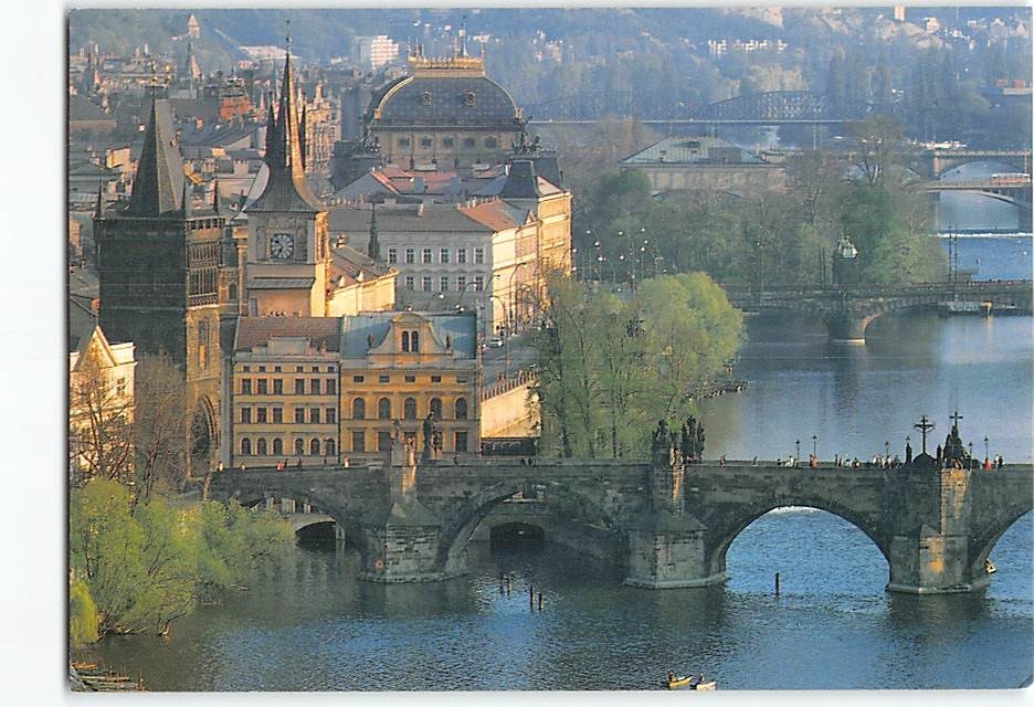 Postcard Bridges of Prague Czech Republic