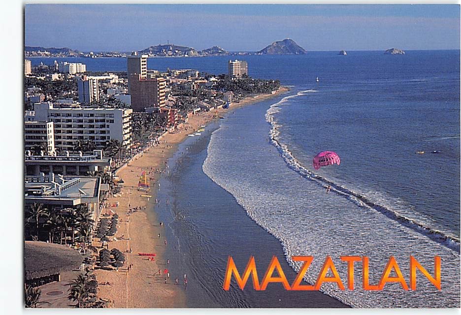 Postcard Golden Zone Mazatlan Mexico