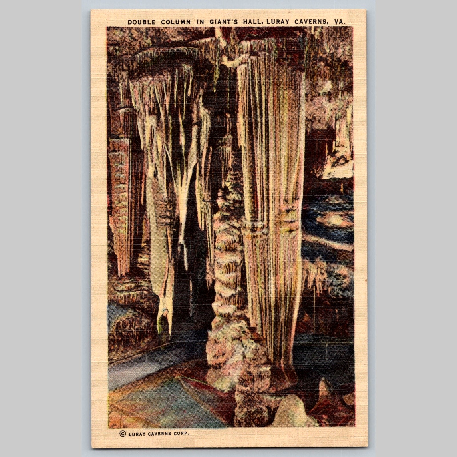 Postcard Double Column Giant’s Hall Luray Caverns Virginia