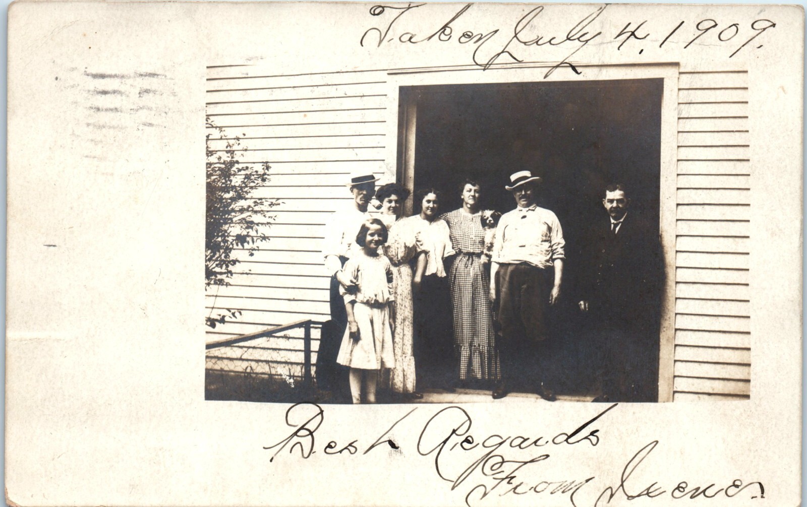 1909 Brooklyn New York Postmark Anonymous People Real Photo Postcard