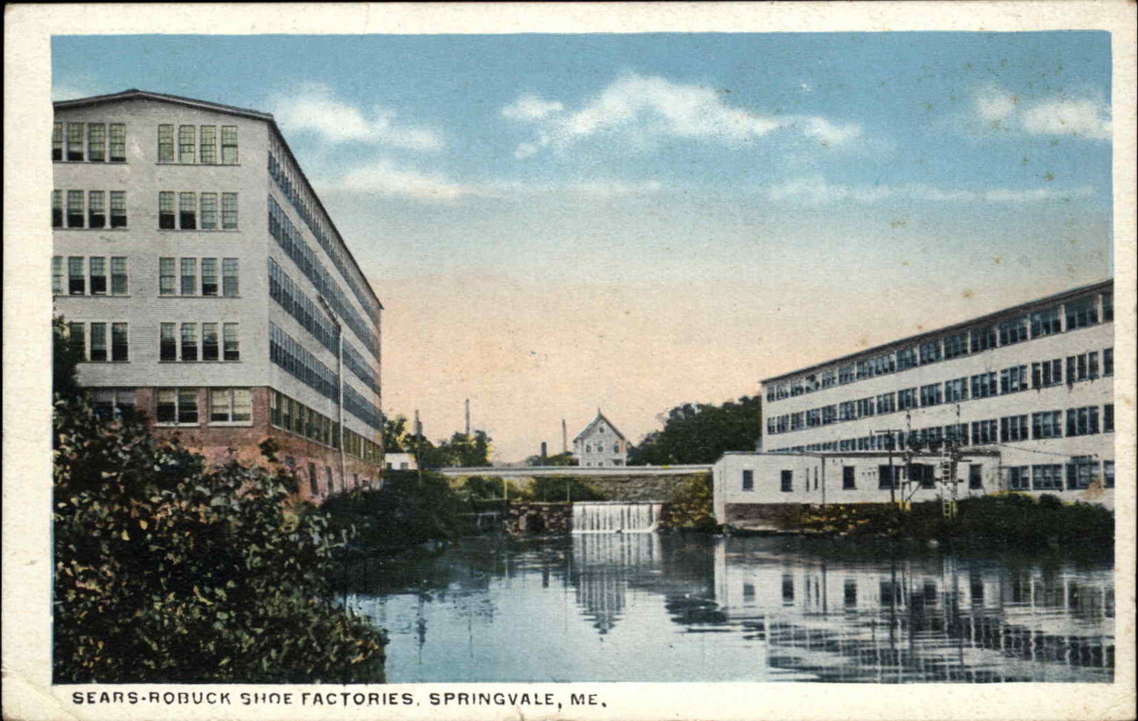 Springvale Maine ME Sears Roebuck Shoe Factory c1920s-30s Postcard
