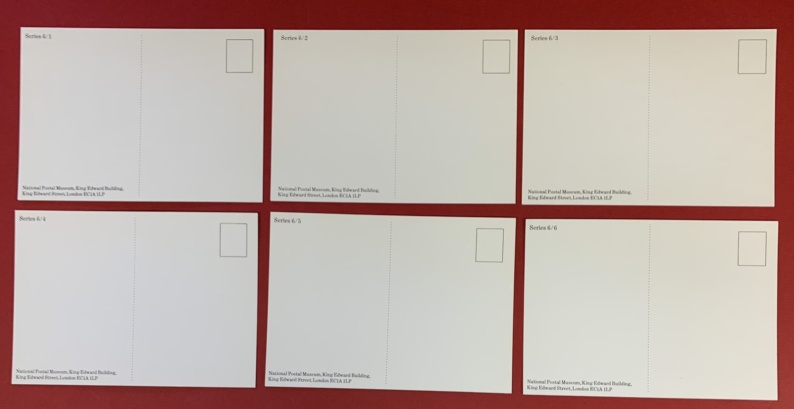 G.B., National Postal Museum, King Edward VII, Set of 6 Postcards, Series #6