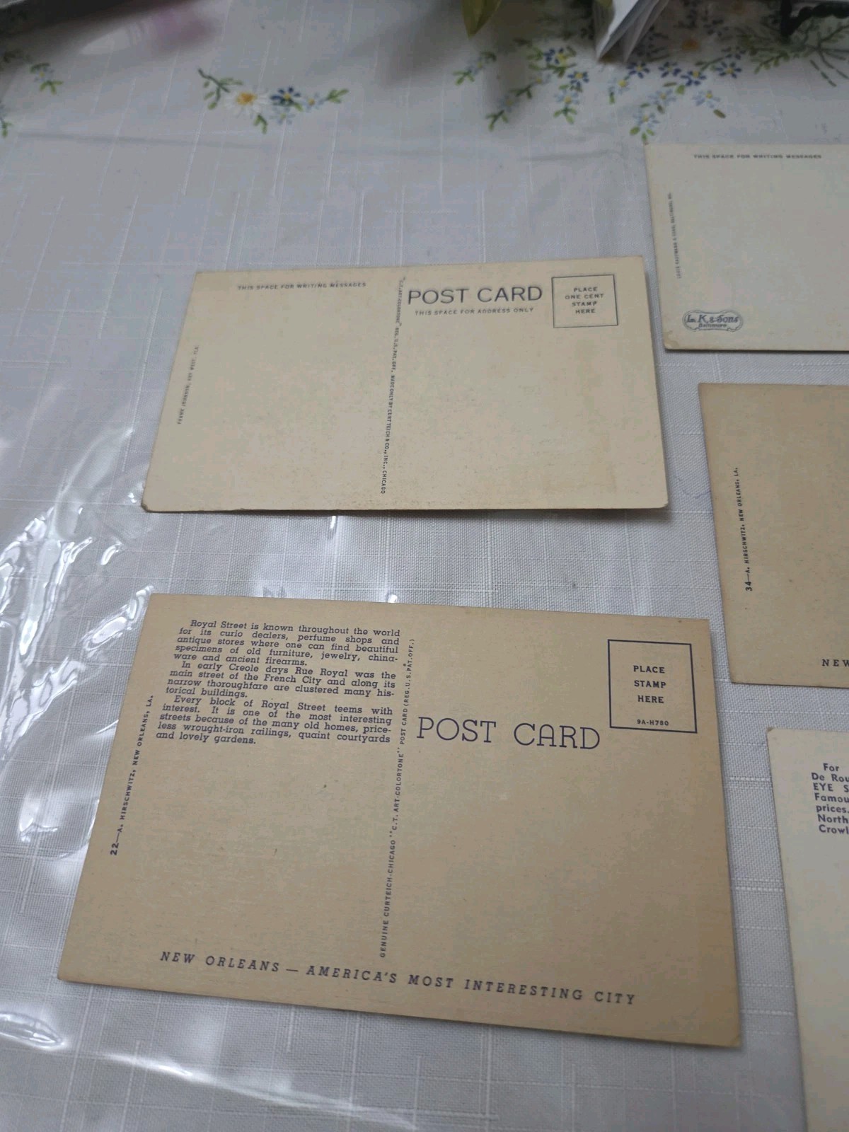 Vintage Picturesque Postcards Lot of 7 Louisiana Blank On Backside Of Cards
