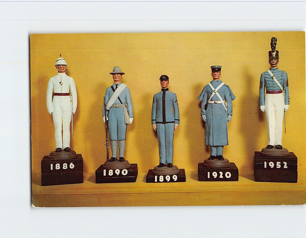 Postcard Cadet Uniform Figurines West Point Museum West Point NY USA