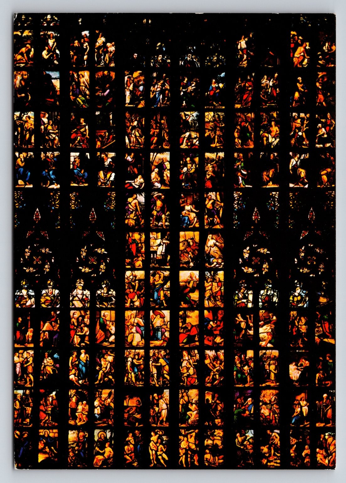 Photochrome Stained Glass Window Milano Cathedral Postcard 1939-Now