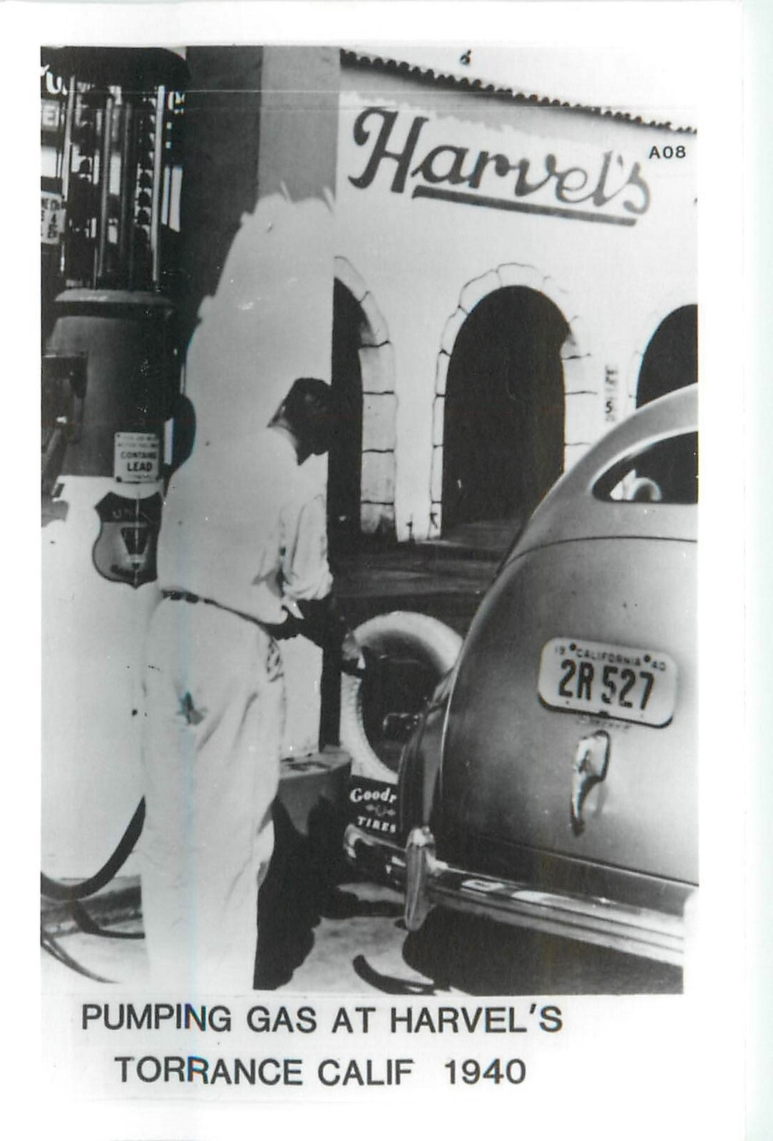 Postcard RPPC 1980s Repro Torrance California Gas Station 1940s image 23-13315