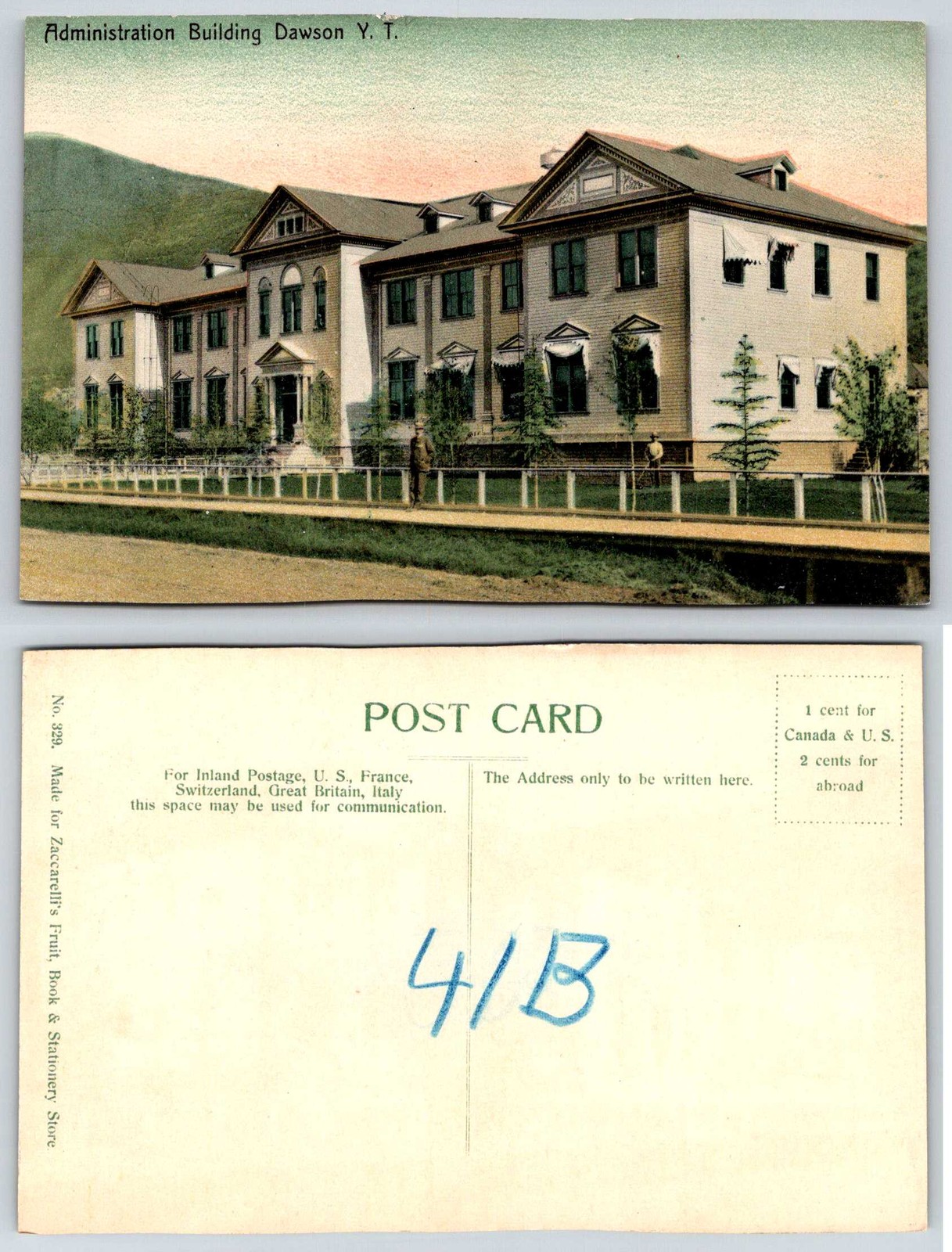 Dawson Yukon Territory Administration Building Postcard AE580