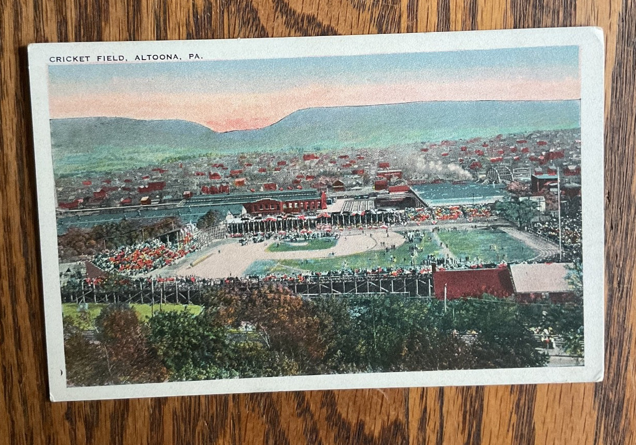 Altoona PA Cricket Field Postcard Pennsylvania Railroad PRR Sports Grounds