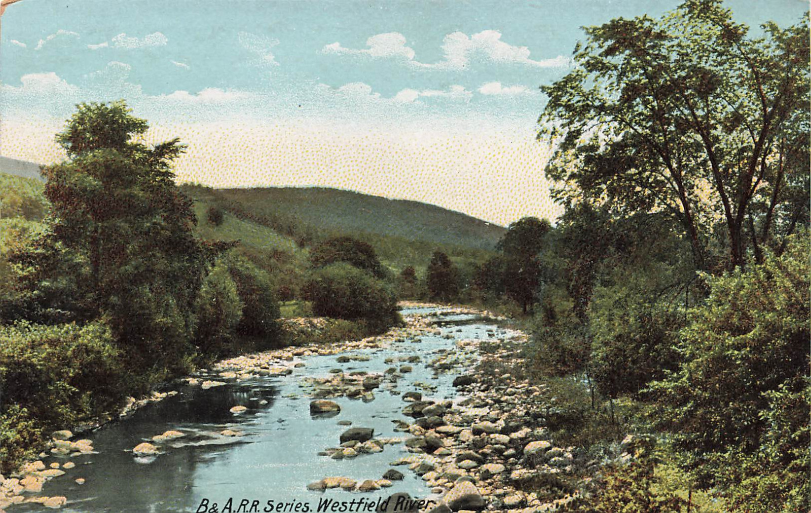 ROCKY WESTFIELD RIVER B&A RR SERIES POSTCARD WESTFIELD MA MASSACHUSETTS 1906